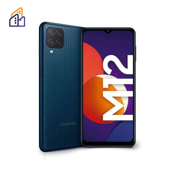 عکس تبلیغی پشت و روی گوشی Galaxy M12 با رم 4 گیگابایت و حافظه 64 گیگابایت