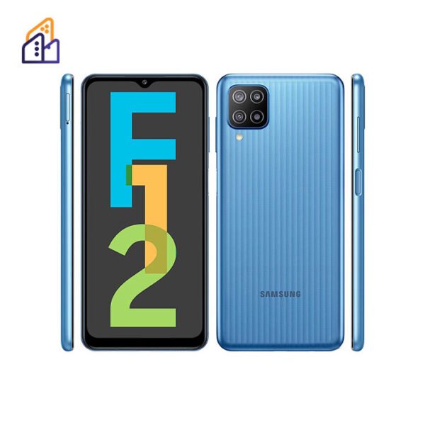 عکس رنگ آبی گوشی گلکسی F12 با رم 4 گیگابایت و حافظه 128 گیگابایت از تمام اطراف